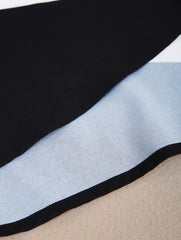 Robe midi à rayures marines noires et blanches avec poche latérale