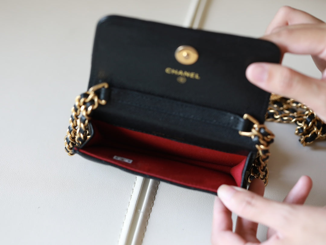Black Quilted Caviar Belt Bag Aged Gold Hardware