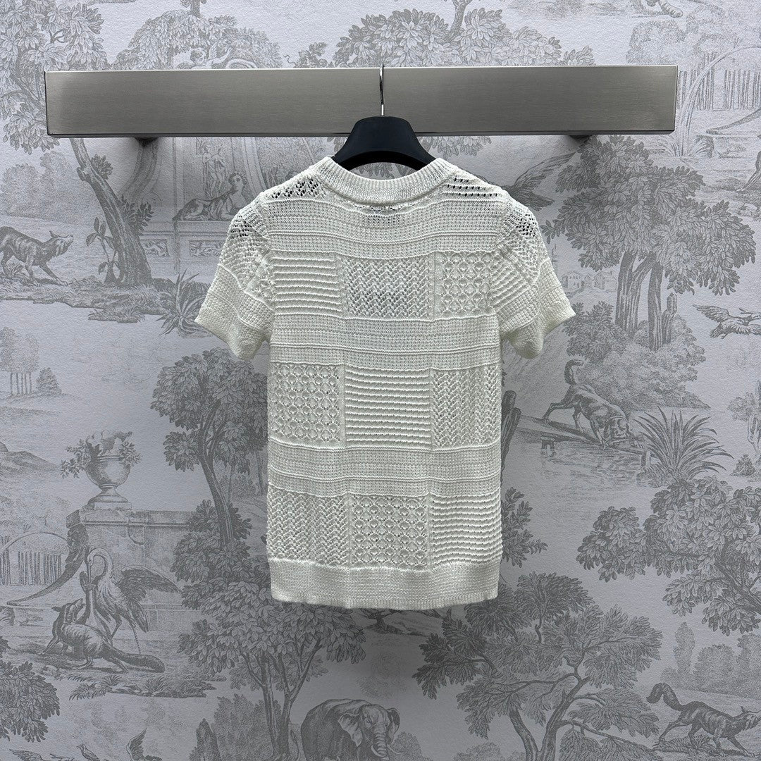 Hollow short sleeve knitted