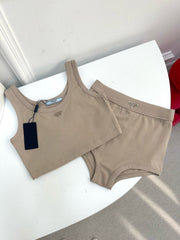 Tank top➕high waist underwear set,