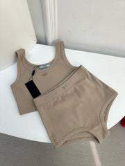 Tank top➕high waist underwear set,