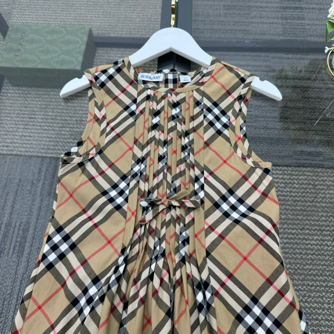 Diagonal accordion pleat vest dress