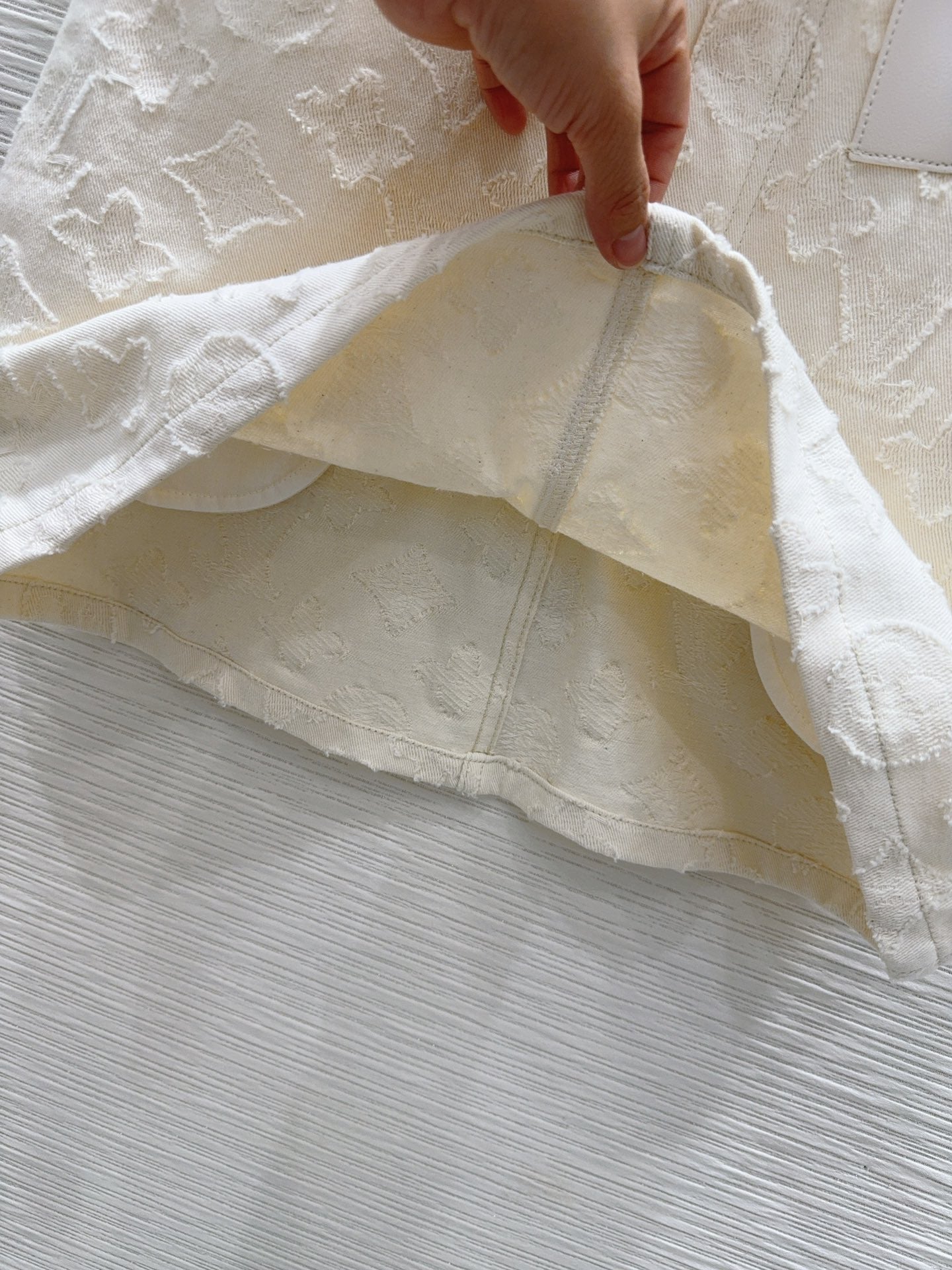 White Raw Edge Suspender Skirt