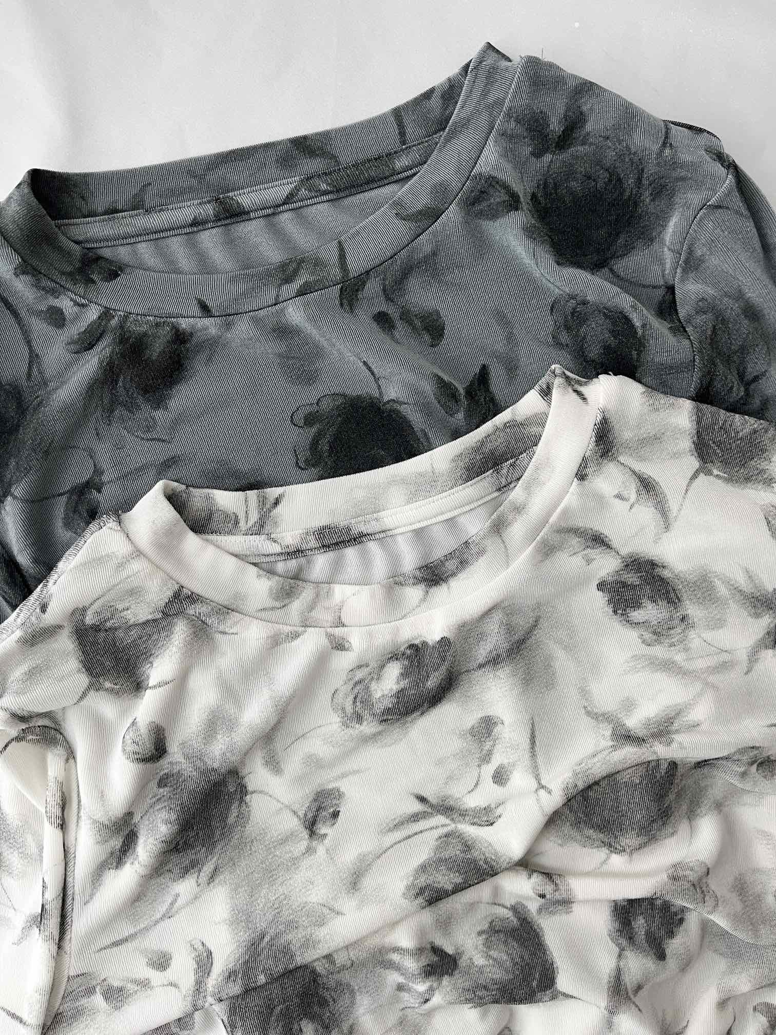 New tie-dyed rose acetate stretch bottoming shirt