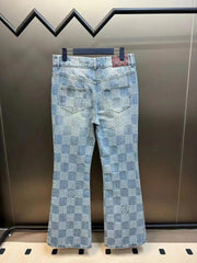 Checkerboard casual jeans