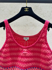 Pink knitted camisole