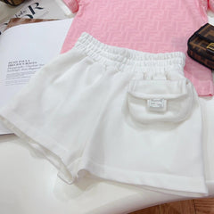 Pink and white children's clothing set