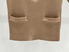 Zippered knit short sleeves