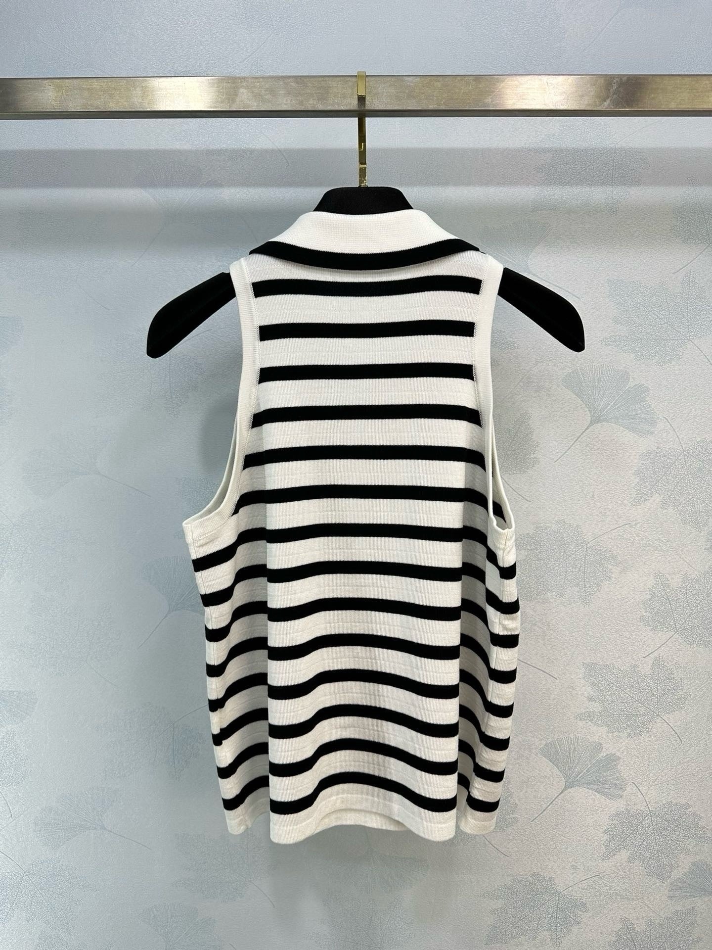 24ss new striped knitted top