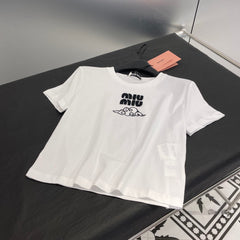 24ss cloud embroidered short sleeves