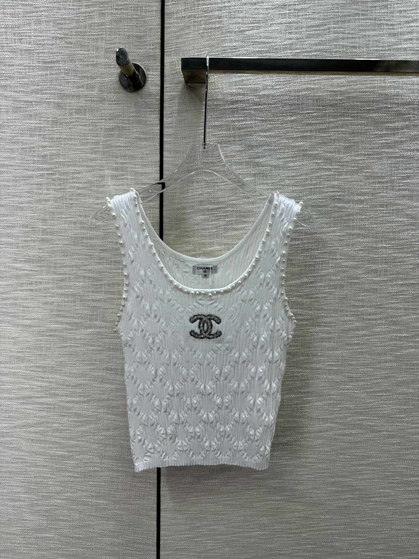 Pearl embellished light vest