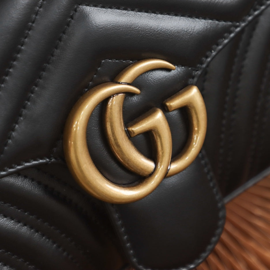 black Small GG Marmont 2.0 Shoulder Bag