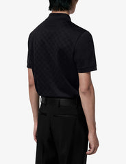L's Brand-embroidered short-sleeve cotton polo shirt