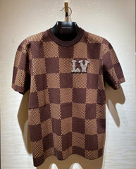 L's Checkerboard T-shirt - Brown